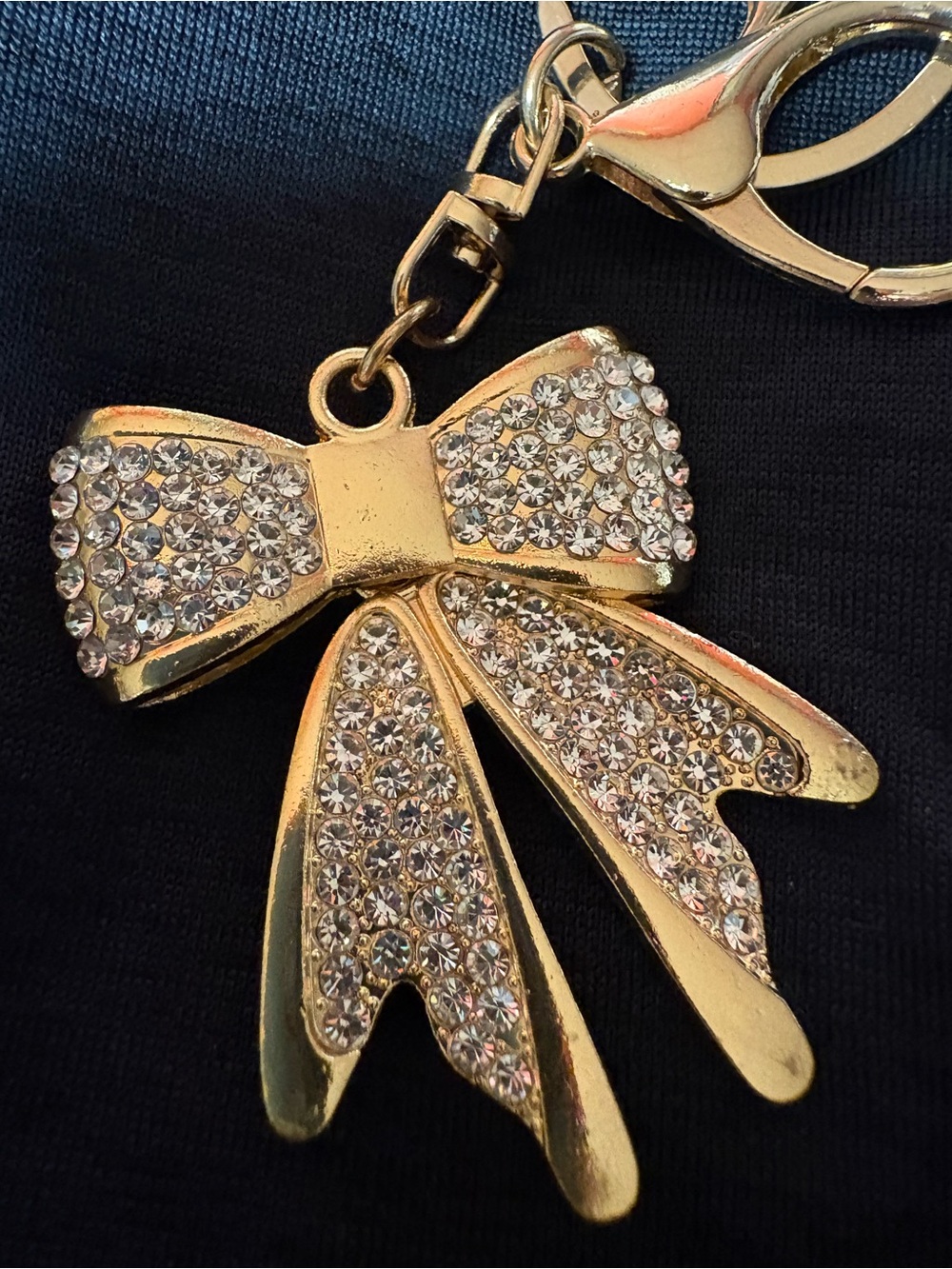Gold Bow Key & Card Holder Charm